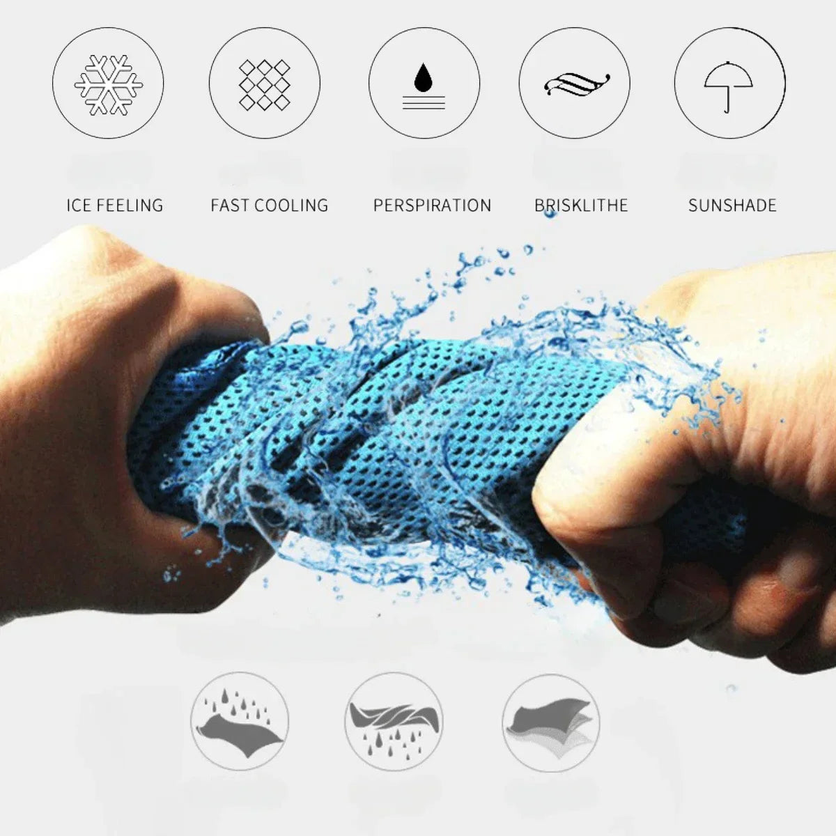 Microfiber Sport Cooling Towel Quick-Dry for Gym (Blue)