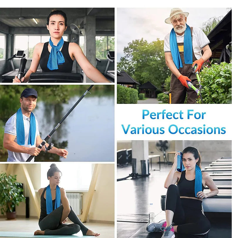 Microfiber Sport Cooling Towel Quick-Dry for Gym (Blue)