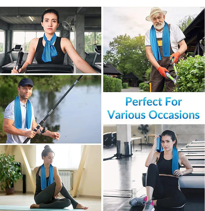 Microfiber Sport Cooling Towel Quick-Dry for Gym (Blue)