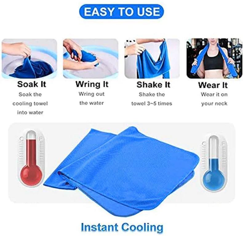 Microfiber Sport Cooling Towel Quick-Dry for Gym (Blue)