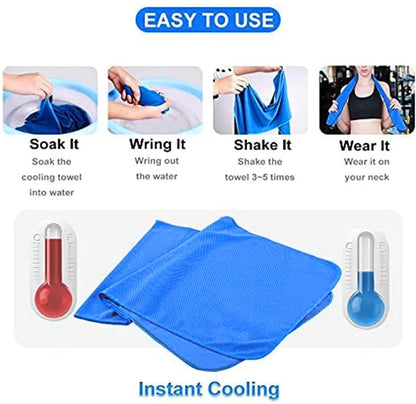 Microfiber Sport Cooling Towel Quick-Dry for Gym (Blue)