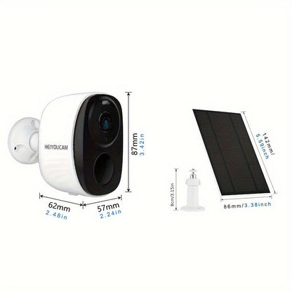 NNETM Wireless Solar Security Camera Outdoor (3MP Night Vision)