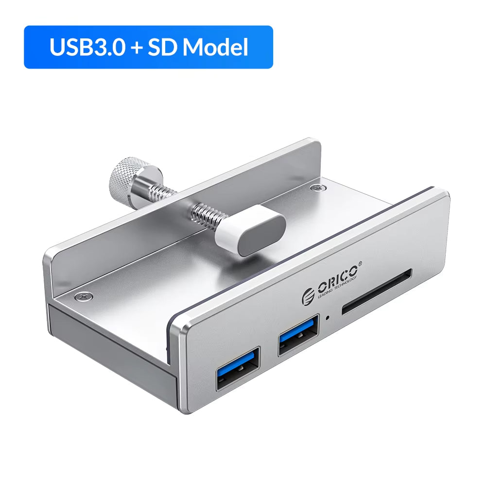 USB 3.0 Hub Clip Design Aluminum Alloy 4 Ports USB 3.0 HUB Travel Charger Charging Hub Station 5Gbps Data Transmission
