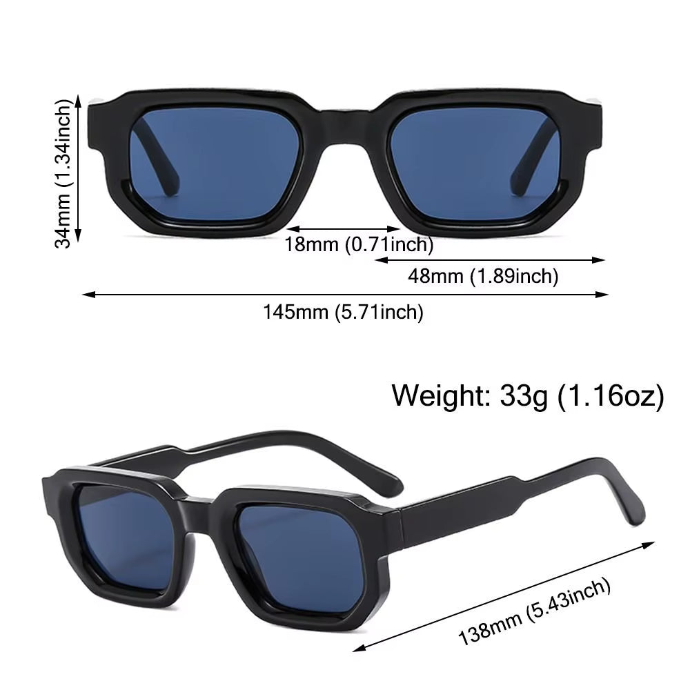 Men Vintage Rectangle Frame Sunglasses Fashion Retro Sun Glasses Luxury Brand Design UV400 Shades Eyewear Women Goggles