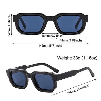 Men Vintage Rectangle Frame Sunglasses Fashion Retro Sun Glasses Luxury Brand Design UV400 Shades Eyewear Women Goggles