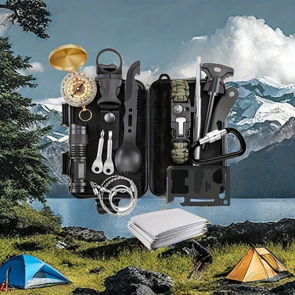 14-in-1 Camping Survival Kit with Magnesium Rod