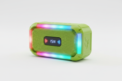 Głośnik Energy Sistem Energy Sistem | Speaker with RGB LED Lights | Yume ECO | 15 W | Waterproof | Bluetooth | Green | Portable | Wireless connection (457847) RECTANGLE SHAPE