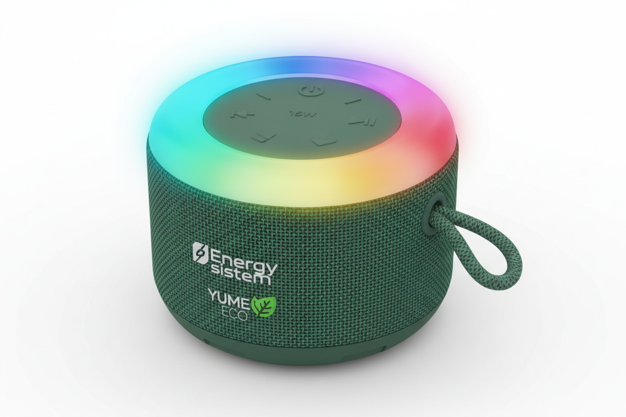 Głośnik Energy Sistem Energy Sistem | Speaker with RGB LED Lights | Yume ECO | 15 W | Waterproof | Bluetooth | Green | Portable | Wireless connection (457847)
