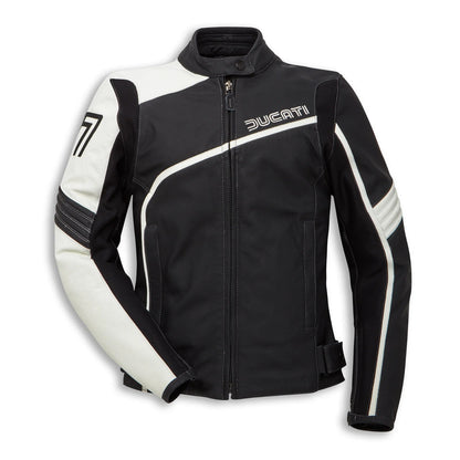 DUCATI MOTORCYCLE BLACK LEATHER RACING JACKET