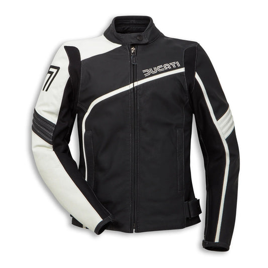 DUCATI MOTORCYCLE BLACK LEATHER RACING JACKET