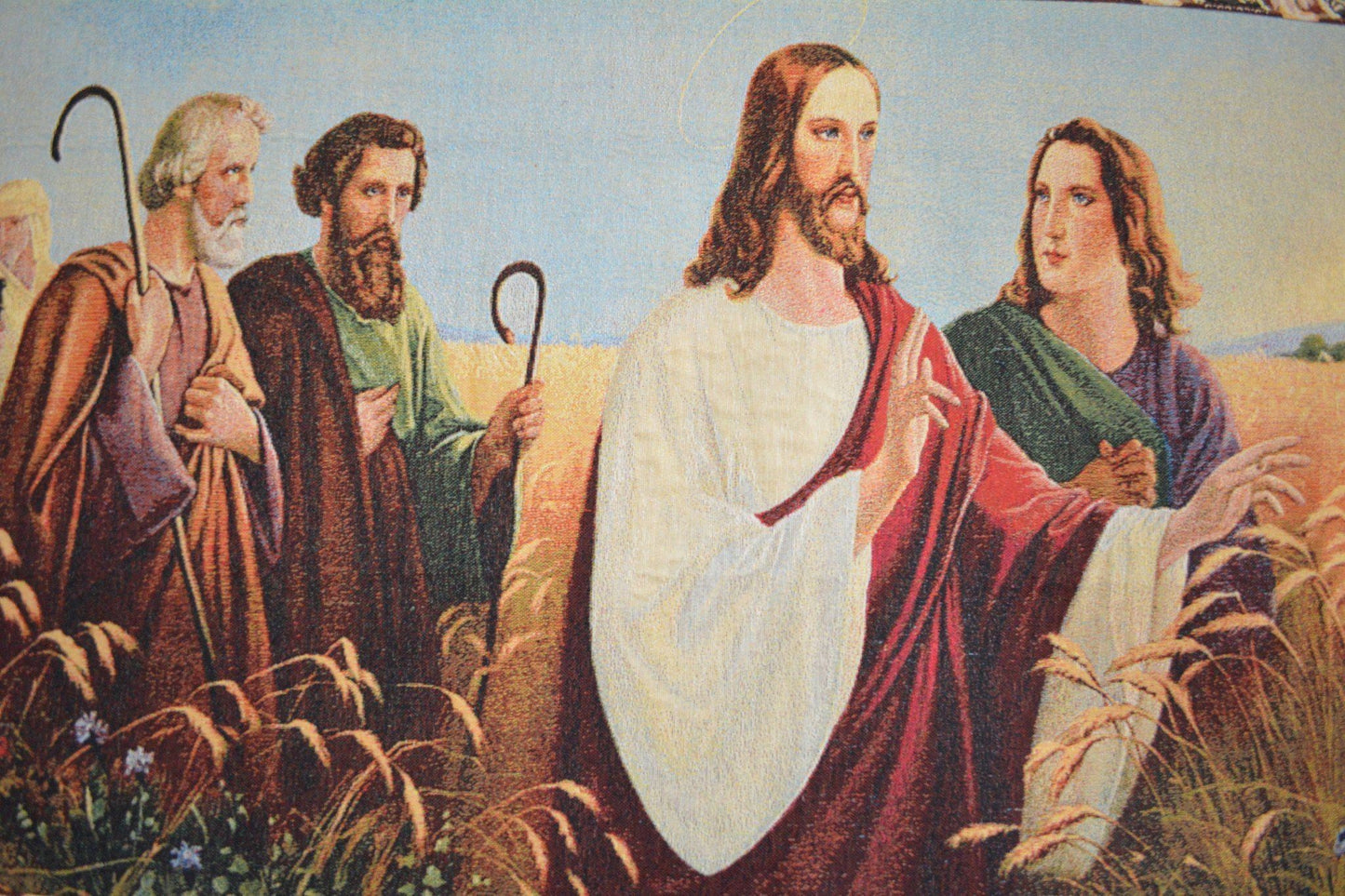 Tache Christus Im Ahrenfeld Tapestry Christ's Apostles Religious Woven Wall Hanging Artwork Mural 43 x 23 (12932)